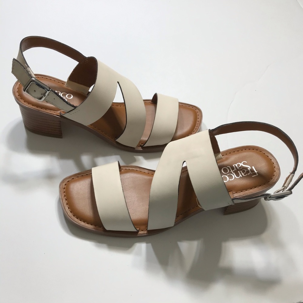 Franco Sarto Lilah Asymmetrical Strap Leather Sand - Picture 3 of 8